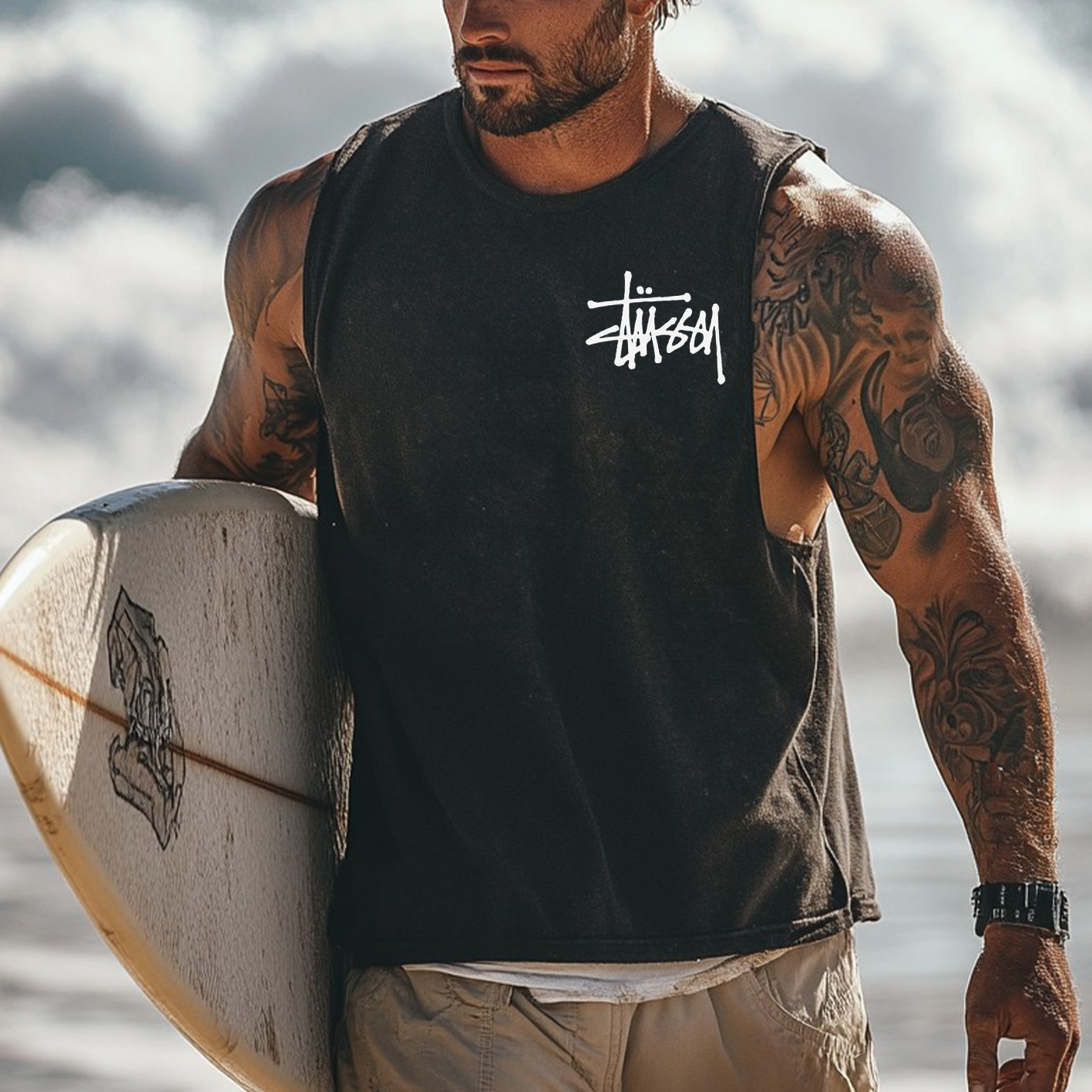 Men's Sleeveless Muscle Tank Top for Summer Surfing Adventures