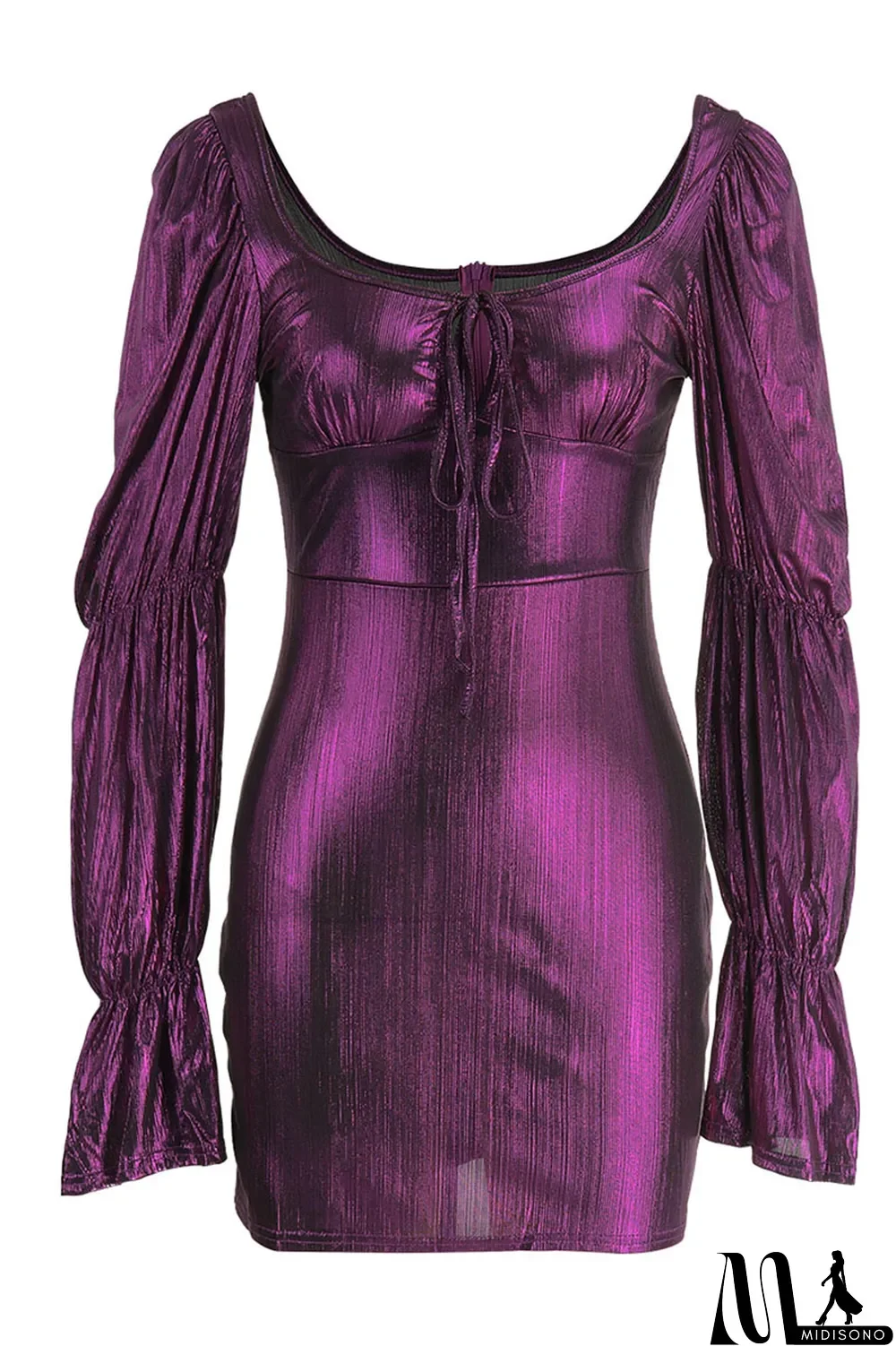 MidiSono - Red Sexy Solid Patchwork Square Collar One Step Skirt Dresses