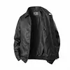 Men's Vintage Faux Leather Bomber Jacket &ndash; Retro Flight Biker Coat with Turn-Down Collar by Inlyline
