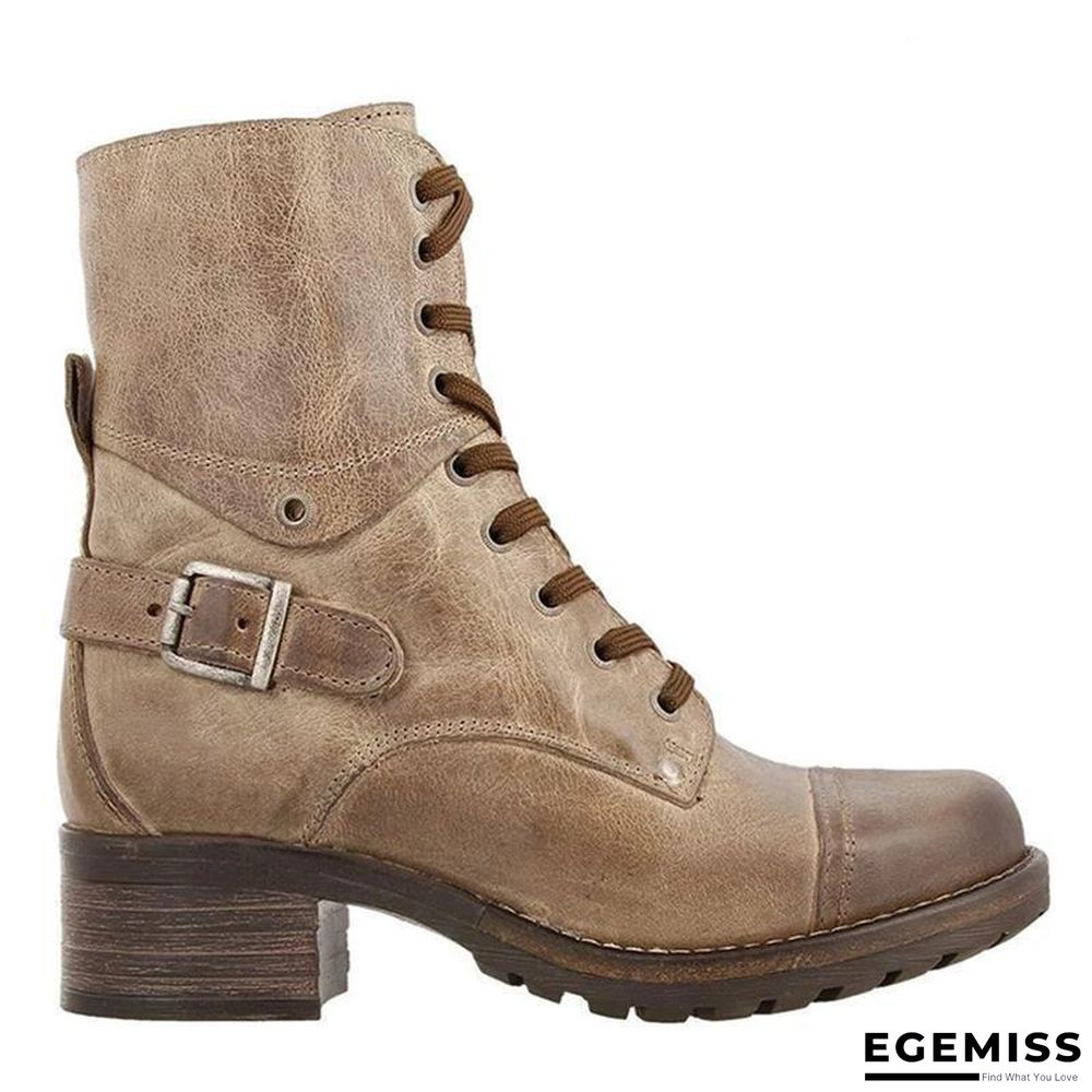 Classic Motorcycle Lace Up Ankle Boots | EGEMISS