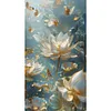 Lotus-11CT Stamped Cross Stitch 40*70cm/15.75*27.56in(Big Size)