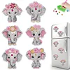 6Pcs Elephant Diamond Painting Fridge Magnet Diamond Art Magnets Decals Kit