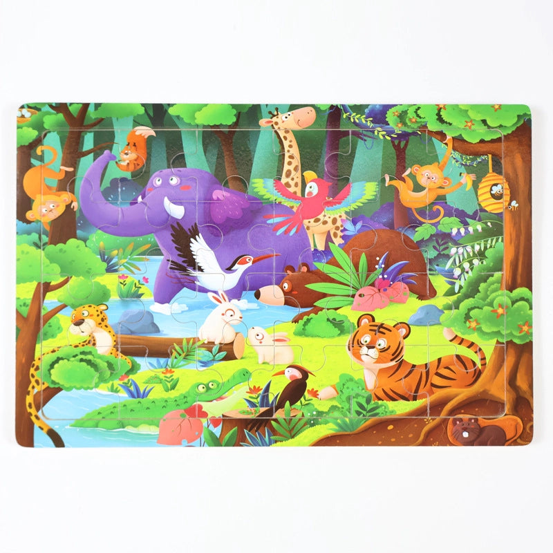 Puzzles Toddler(3-6Years) Cartoon Wood Toys