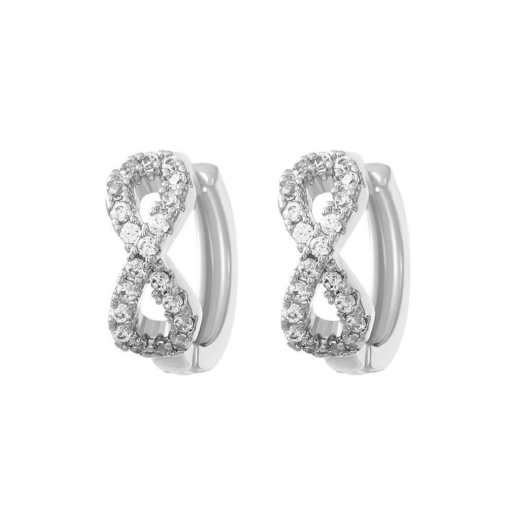 Infinity Symbol Number 8 Zirconia Earrings