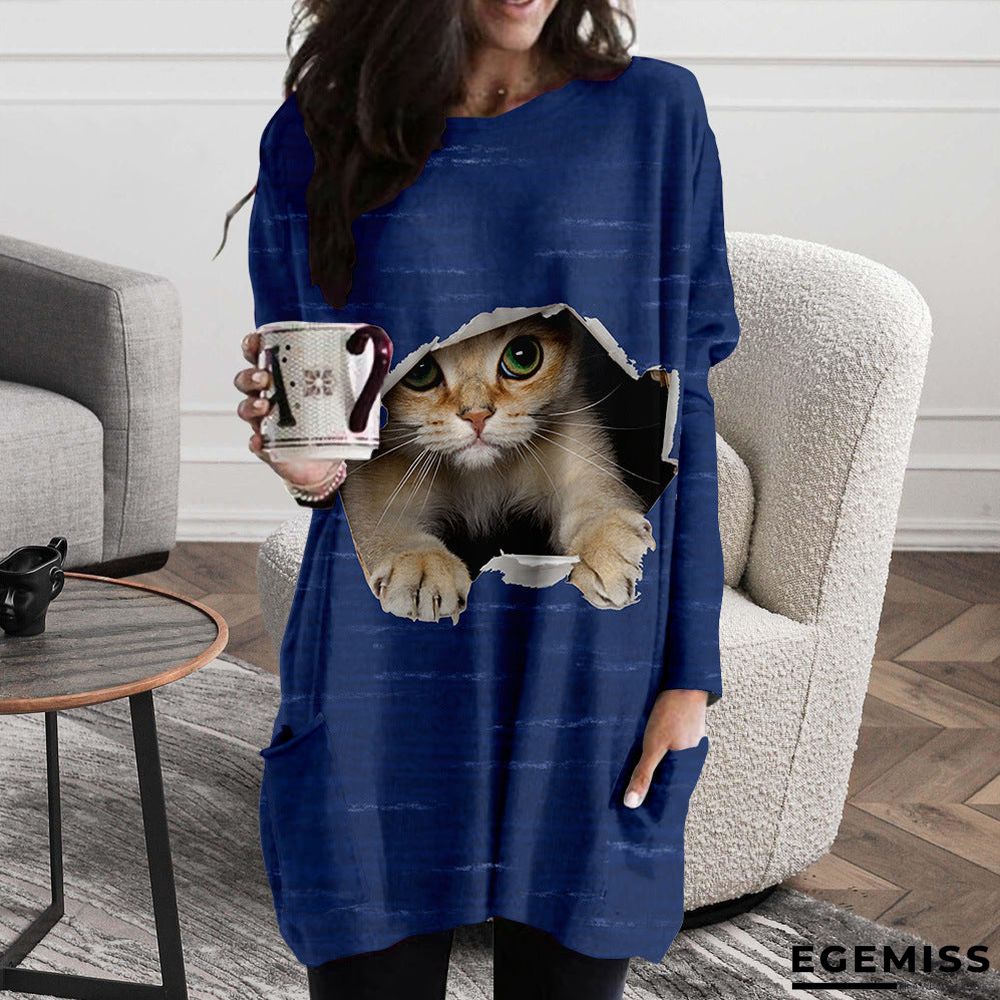 Cat Print Dress | EGEMISS