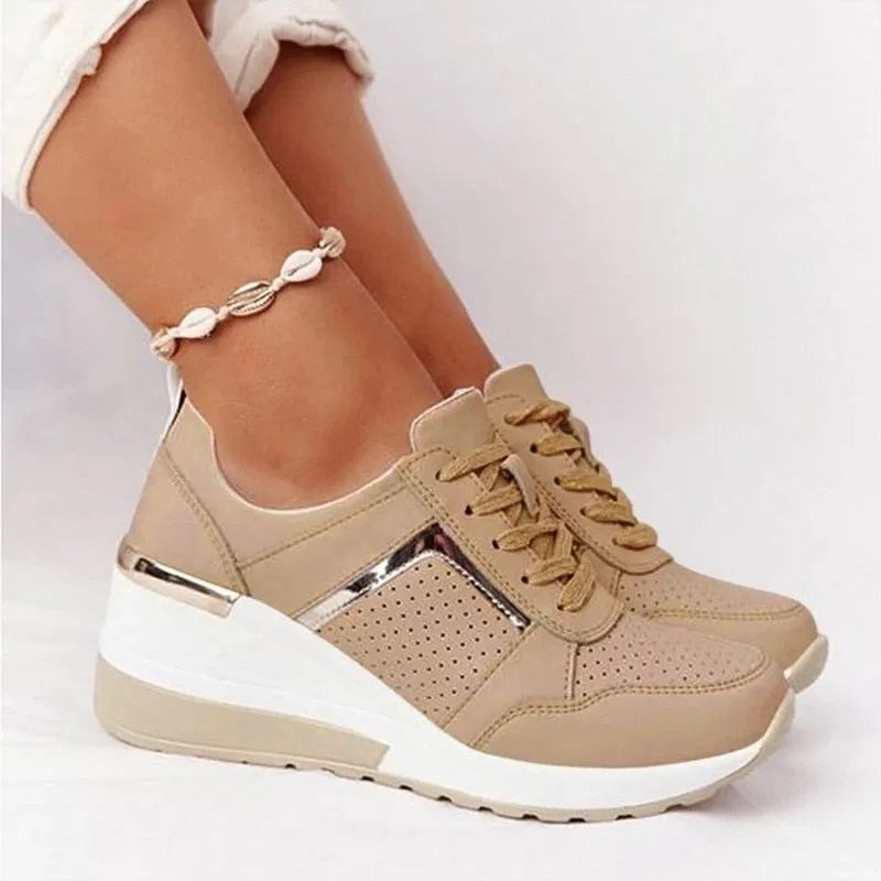 Women Summer Shoes 2021 Spoorts Shoes Women Lace Up Wedge Sports Sneakers Vulcanized Platform Casual Shoes Flats Shoes