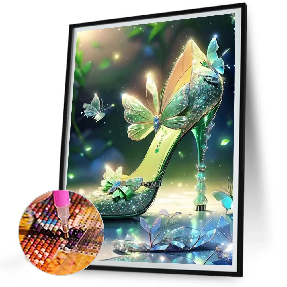 Diamond Painting - Full Round Drill - Butterfly High Heels(Canvas|30*40cm)