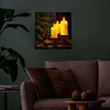 Full Round Drill Framed Light Up Diamond Painting Kits, LED Glowing Wall Art Decor for Home Bedroom Holiday Gifts
