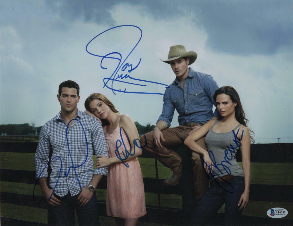 JORDANA BREWSTER, JOSH HENDERSON +2 SIGNED AUTOGRAPH - DALLAS CAST 11x14 Photo Poster painting