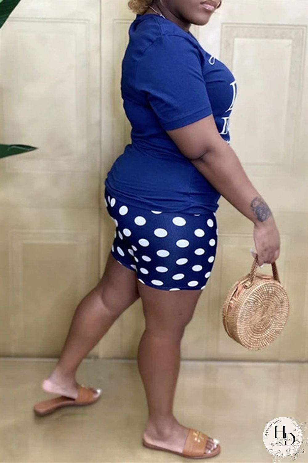 Black Purple Fashion Casual Print Basic Asymmetrical Regular High Waist Shorts