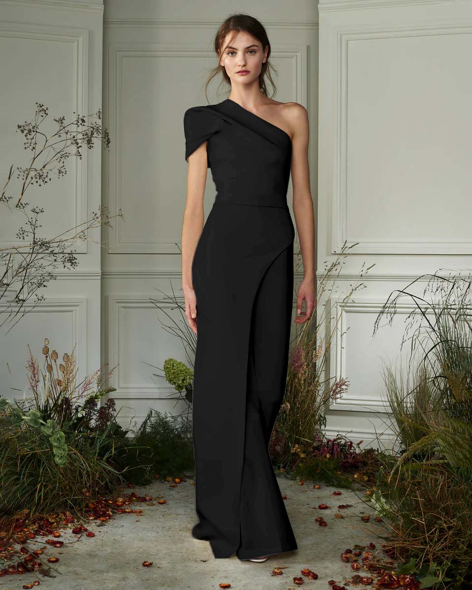 Elegant White One-Shoulder Slimming Jumpsuit