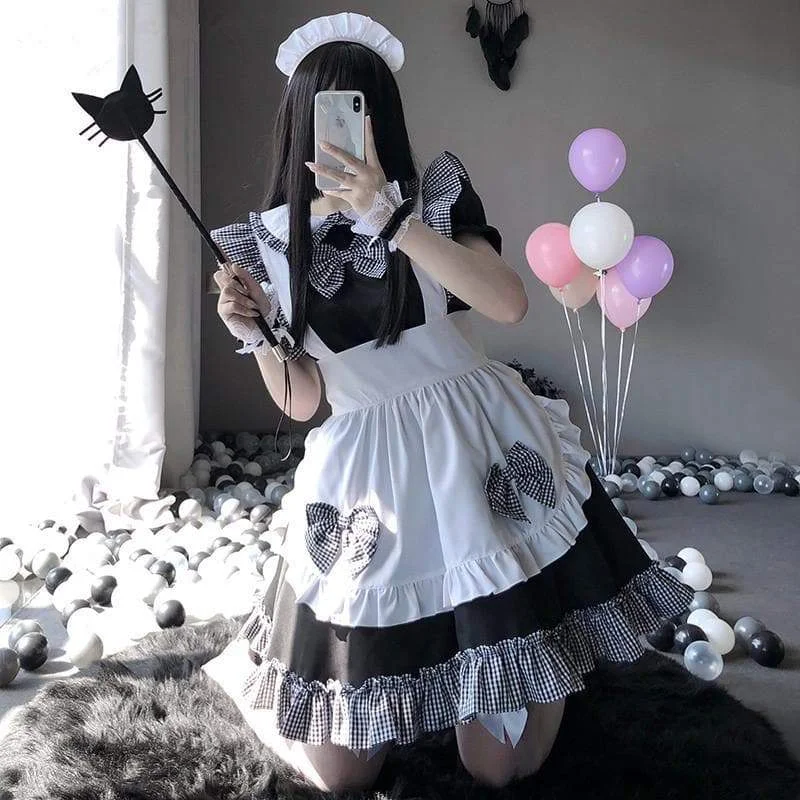 Cute Bowknot Maid Dress Cosplay Costume SP240