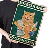 Brush Teeth Cat - Vintage Metal Signs(12*16Inch) - Cat