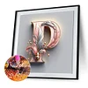 Feather Letter P-Full Round Diamond Painting 30*30CM