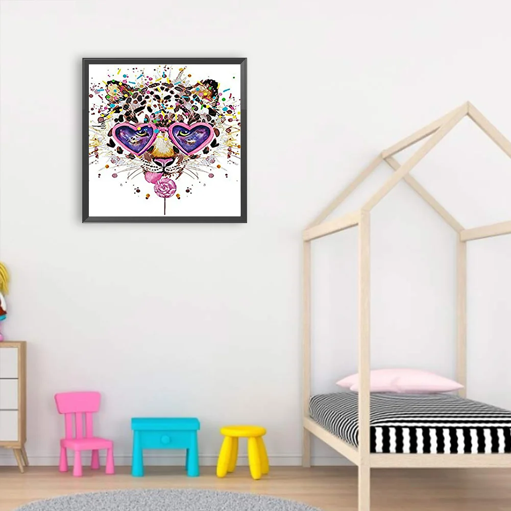 Full Round Diamond Painting 30*30cm - Animal Head Wearing Sunglasses