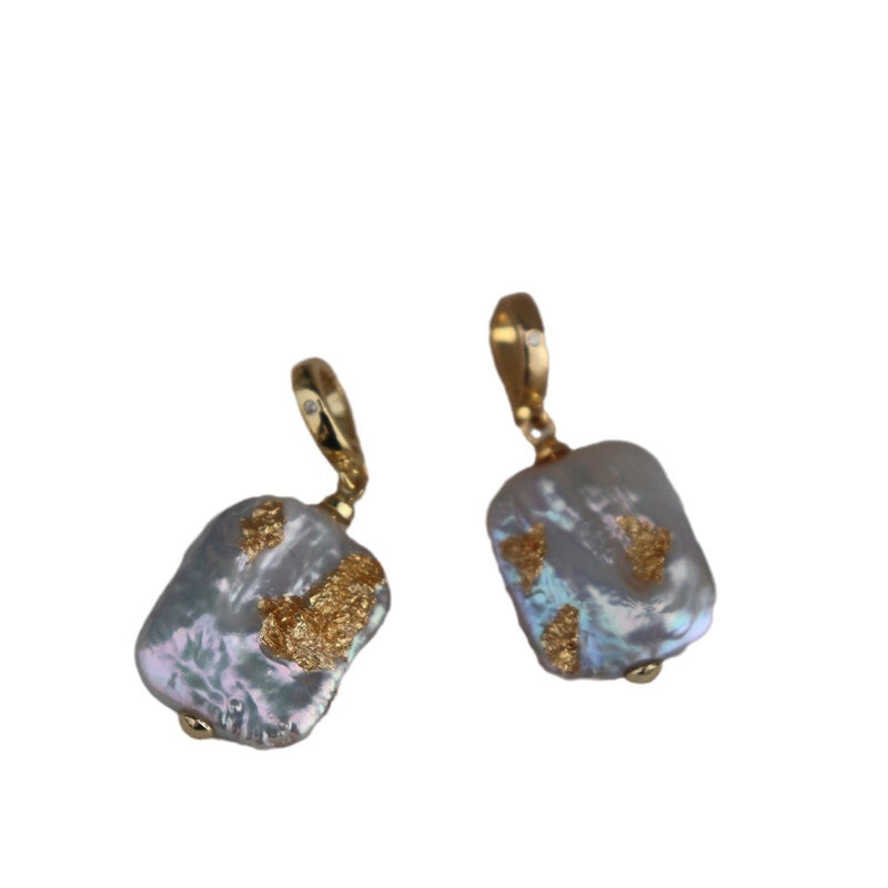 1 Piece 15*18mm Freshwater Pearl Zircon Geometric Pendant Jewelry Accessories