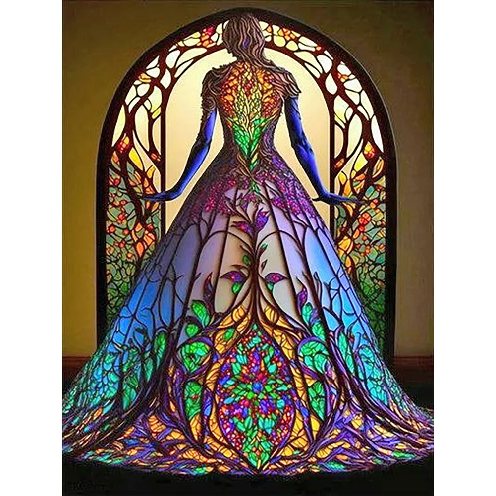 Full Round Diamond Painting - Stained Glass Beauty(40*50cm)