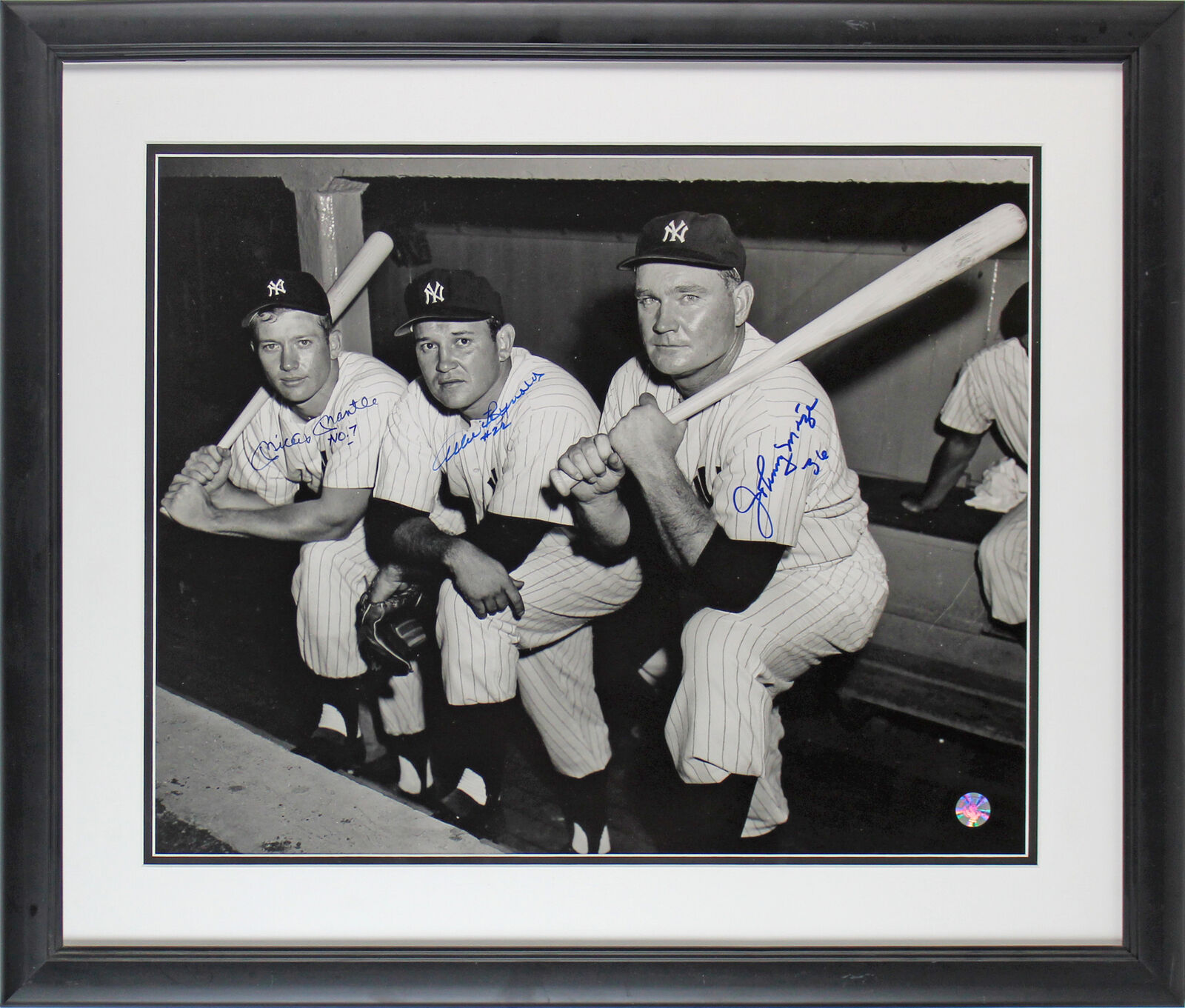 Yankees (3) Mantle, Reynolds & Mize Signed 16x20 Framed Photo Poster painting BAS #A39330