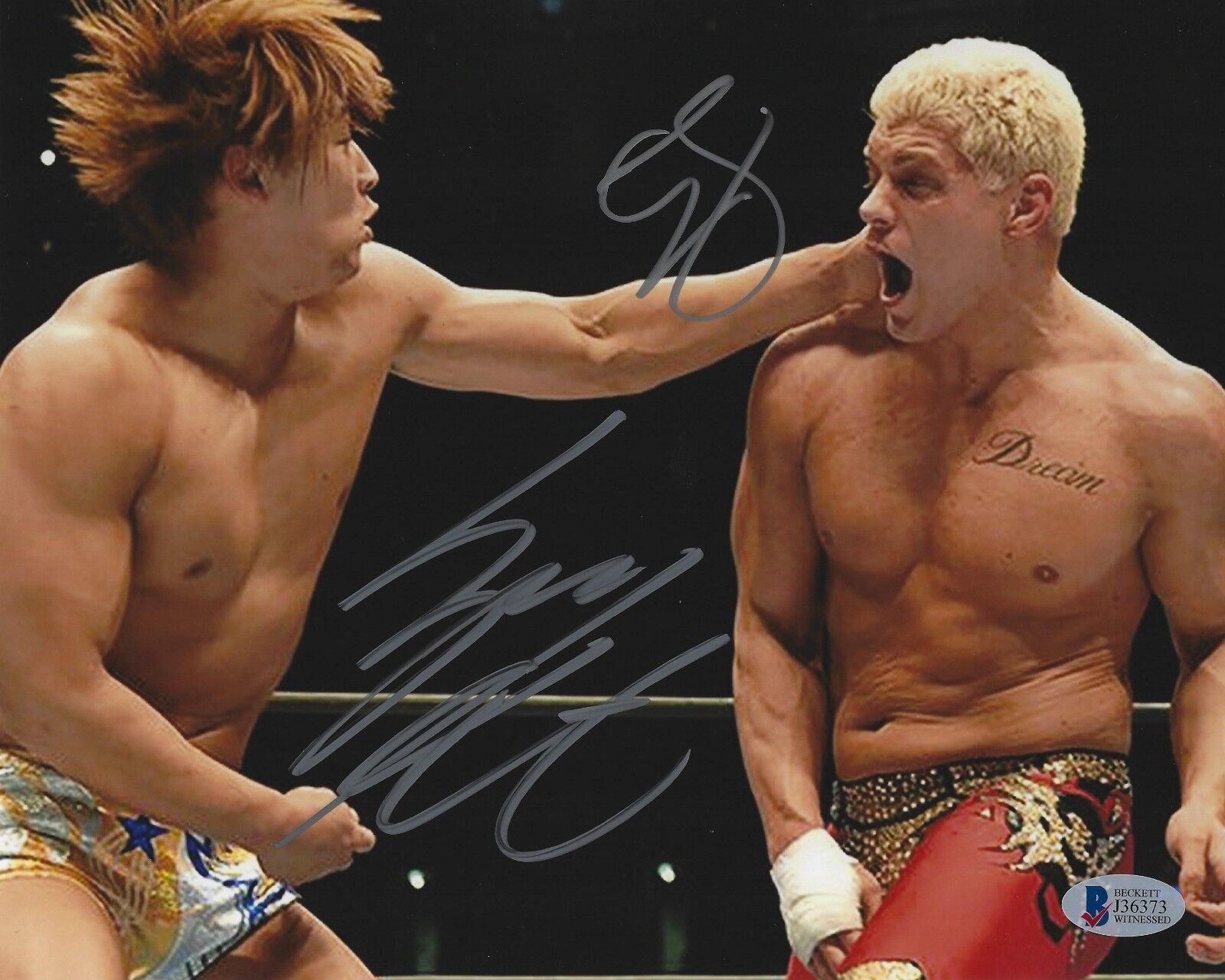 Cody Rhodes & Kota Ibushi Signed 8x10 Photo Poster painting BAS COA New Japan Pro Wrestling WWE