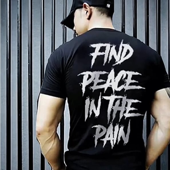 Find Peace In The Pain Printed T-shirt、、URBENIE