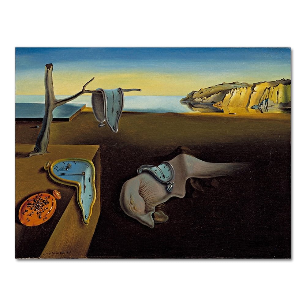 Salvador Dali The Persistence of Memory Clocks Surreal Canvas Print Painting Poster Art Wall Pictures For Living Room Home Decor
