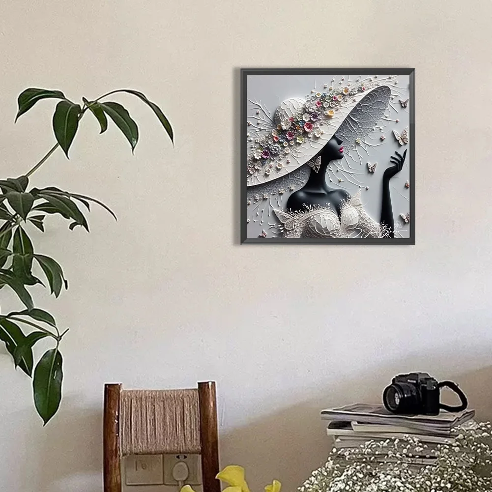 Diamond Painting - Full Round Drill - Elegant Lady(Canvas|30*30cm)