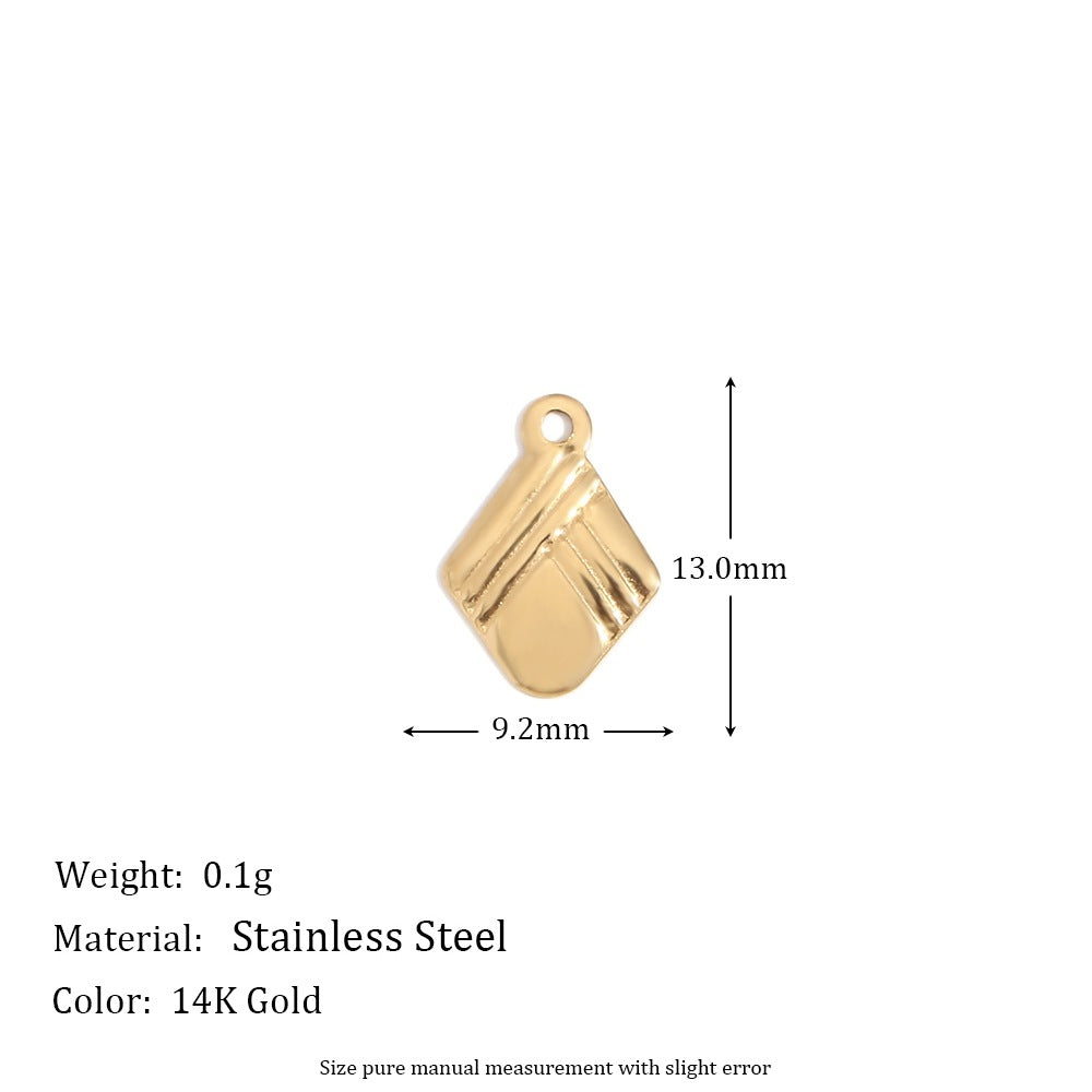 5 Pieces Fashion Irregular Heart Stainless Steel 18K Gold Plated Jewelry Making