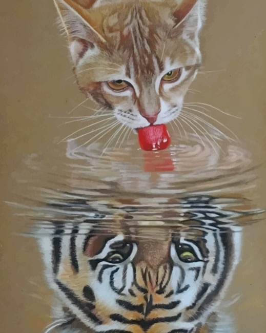 

Tiger Water Reflection – Paint By Numbers - 40*50CM, 501 Original