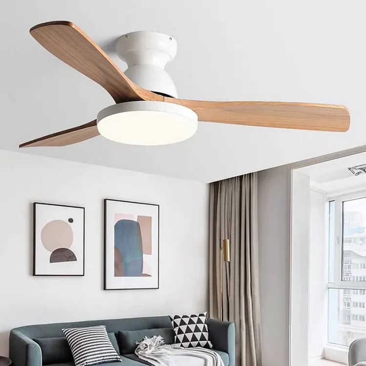 Walters 3-Blade &  Ceiling Fan with Light Metal & Wood DIA 52''