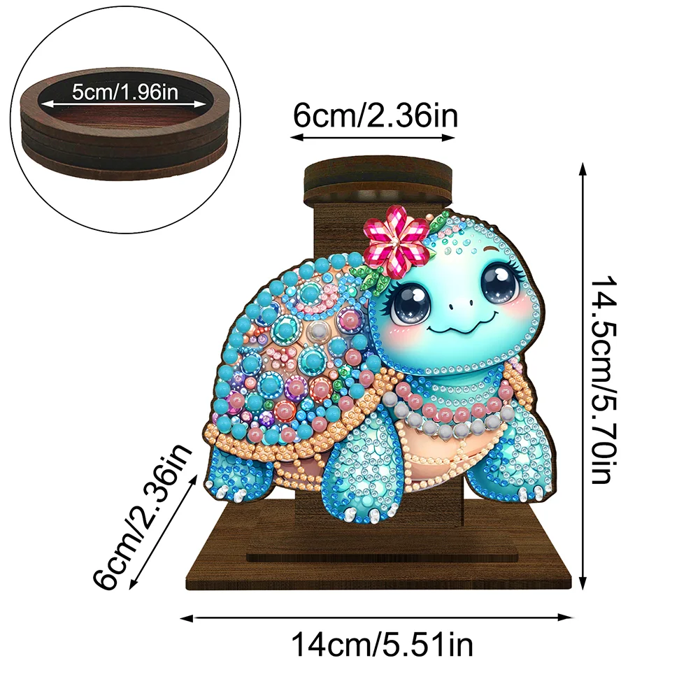 5D DIY Sea Turtle Diamond Painting Desktop Candle Holder Gifts for Family Friend