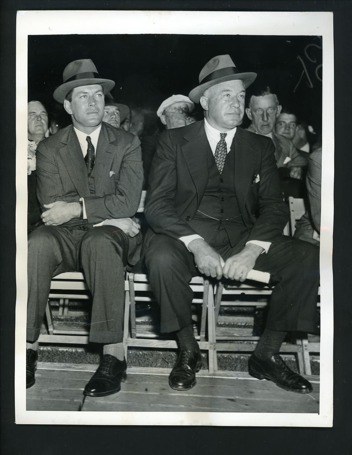 Boxer Gene Tunney & Bernard Gimbel 1957 Press Photo Poster painting of 1930's image