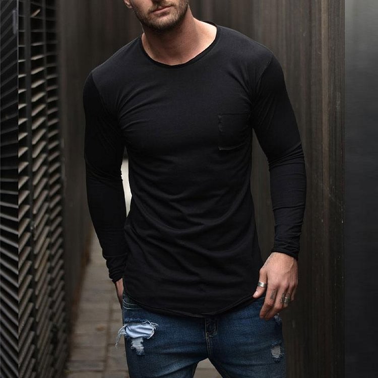 Black color round neck long sleeve