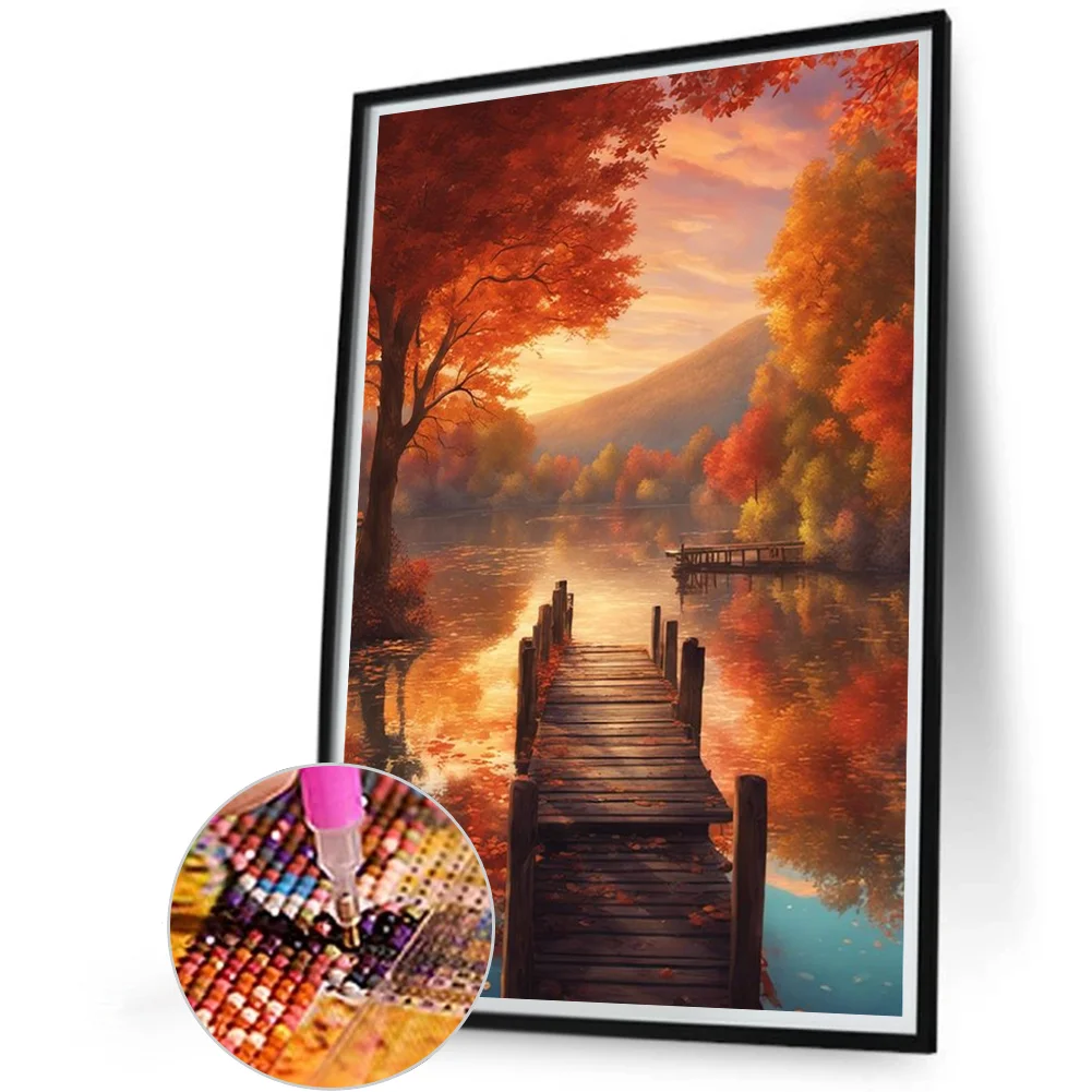 Diamond Painting - Full Square Drill - Autumn Lake(Canvas|45*60cm)