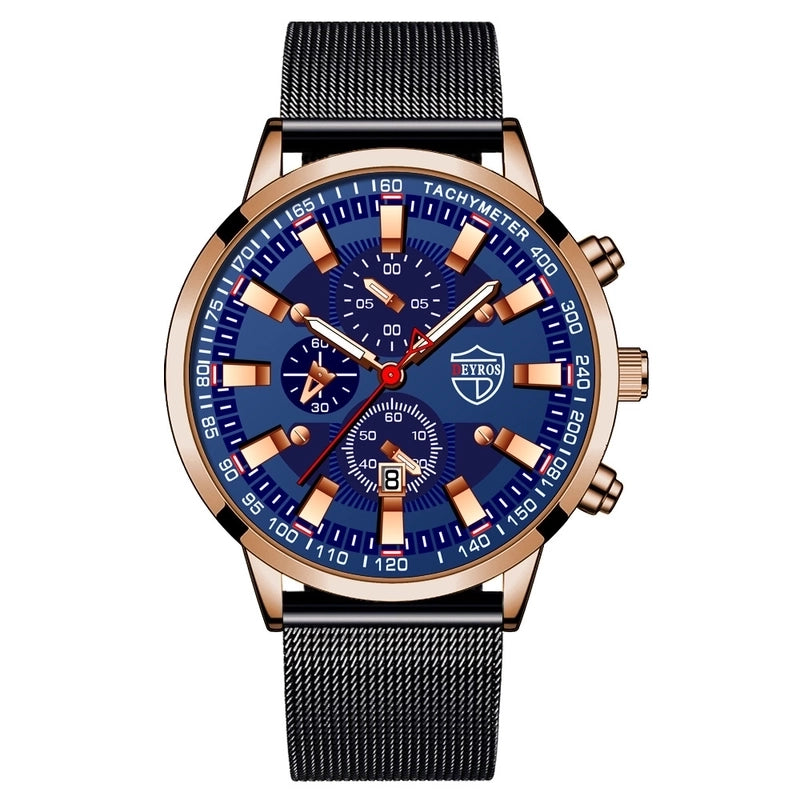 Retro Geometric Single Folding Buckle Quartz Men’s Watches