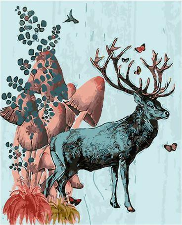 

Deer in Mushroom Forest – Paint By Numbers - 40*50CM, 501 Original