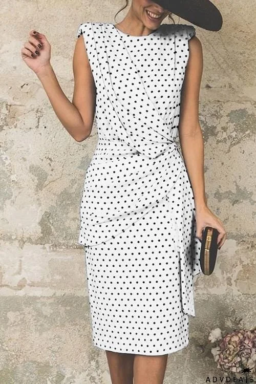 Dot Sleeveless Bodycon Dress