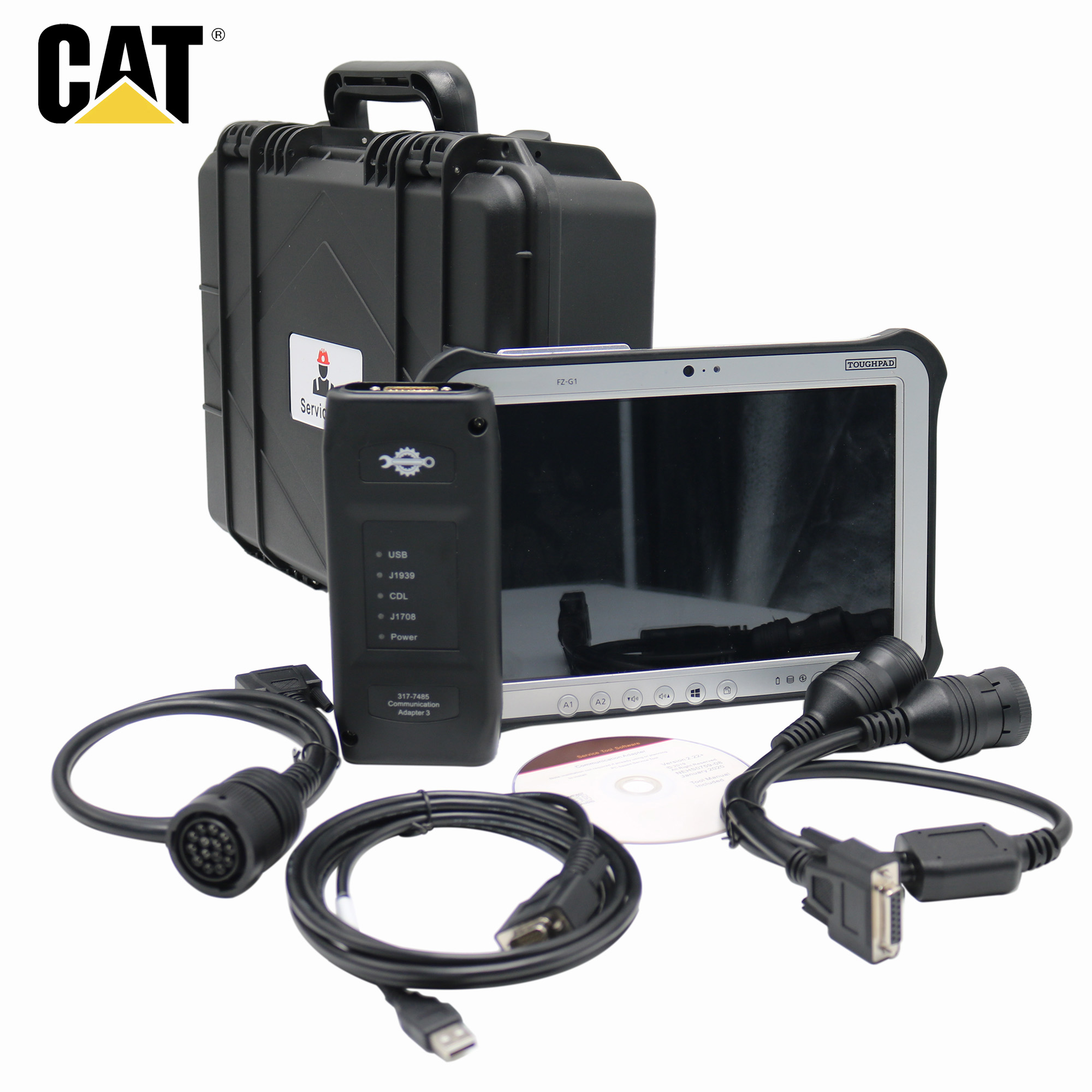 ET3 317-7485 for Caterpillar Communication Adapter Diagnostic Tool Truck Excavator Engine with 2019C 6+9+14pin Cable (with Tablet)