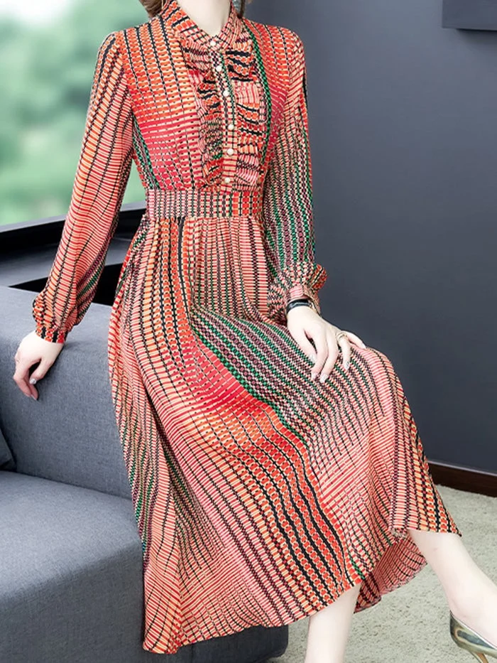 Fashion Chiffon Mid-Length Dress