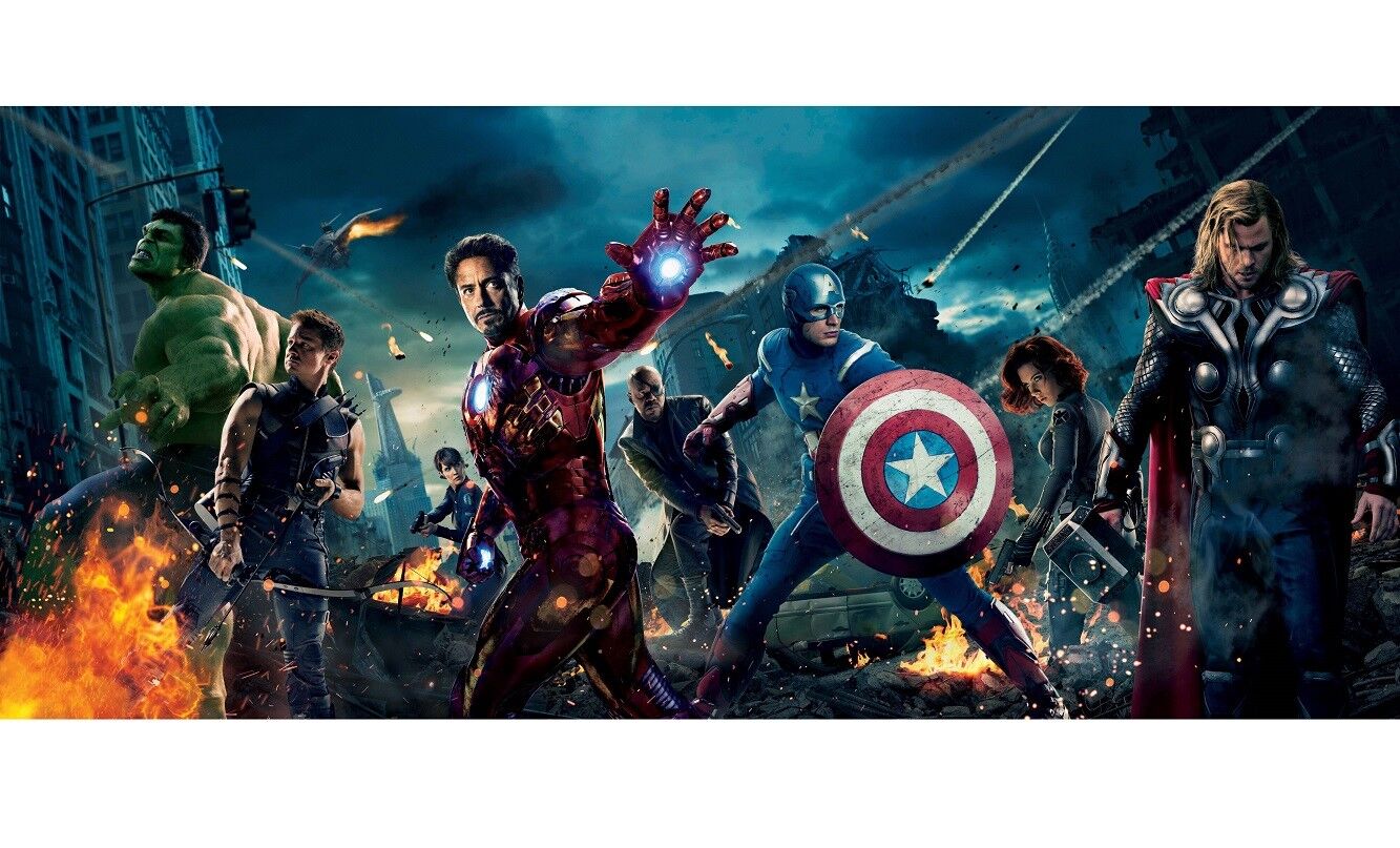 Marvel AVENGERS Metallic Finish 11x24 Panoramic Movie Poster Photo Poster painting Panorama