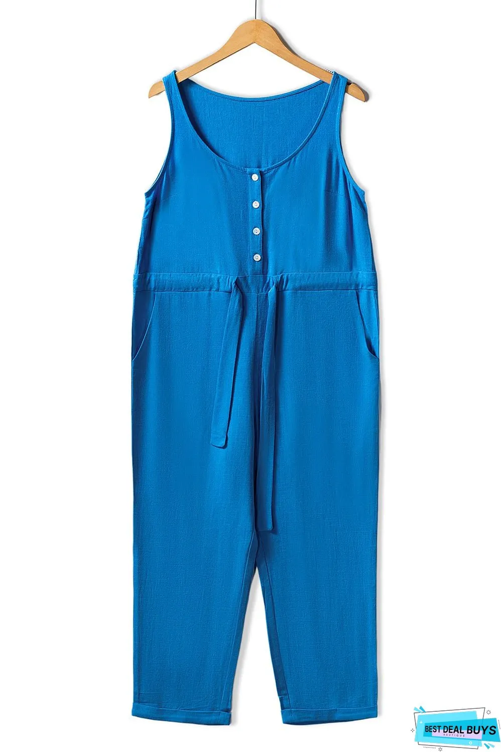 High Waist Sleeveless Cropped Jumpsuit