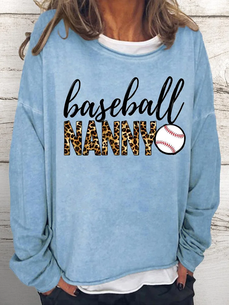 Baseball nanny Women Loose Sweatshirt-Annaletters