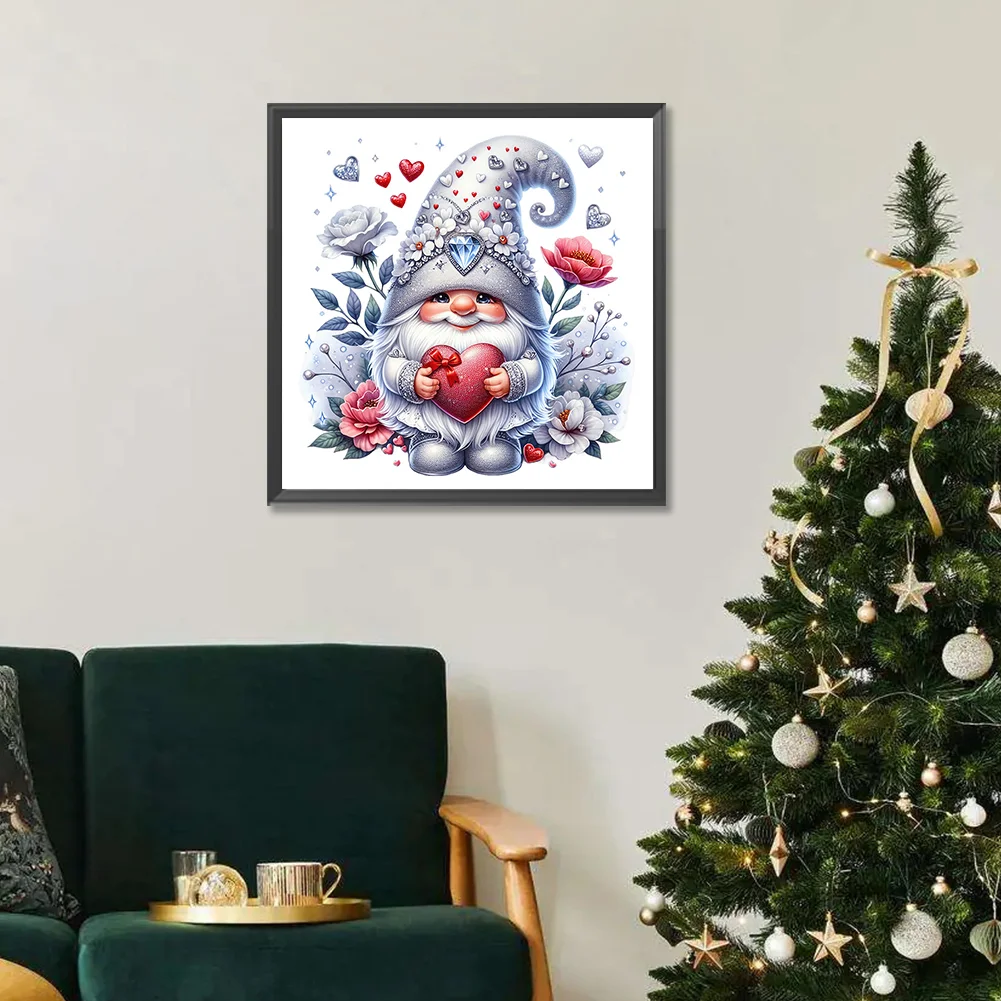 Diamond Painting - Full Round Drill - Valentines Day Gnome(Canvas|30*30cm)