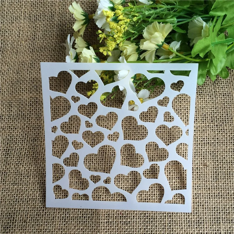 Heart Plastic Embossing For Scrapbook DIY Album Paper Stencil Template