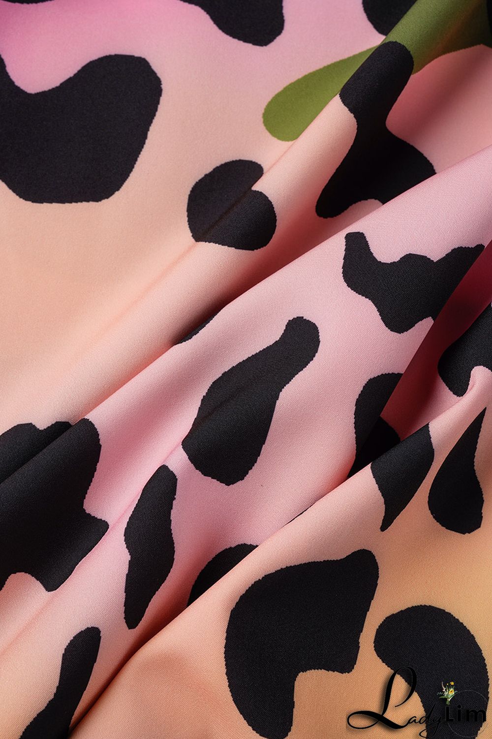 Pink Casual Print Backless Spaghetti Strap Long Dress Plus Size Dresses