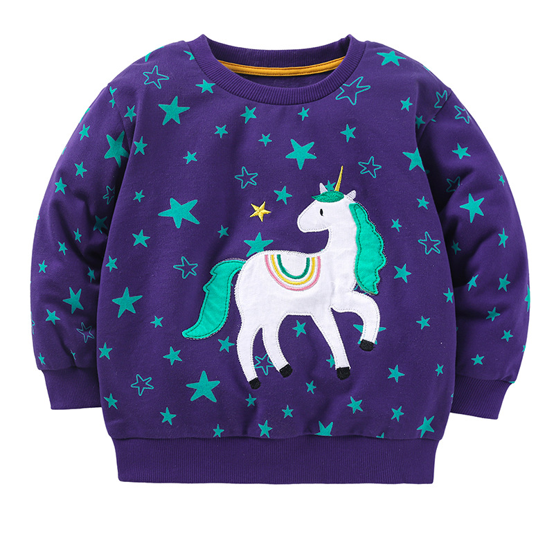 Baby Boy Allover Star with Unicorn Pattern Long Sleeve Sweatshirt