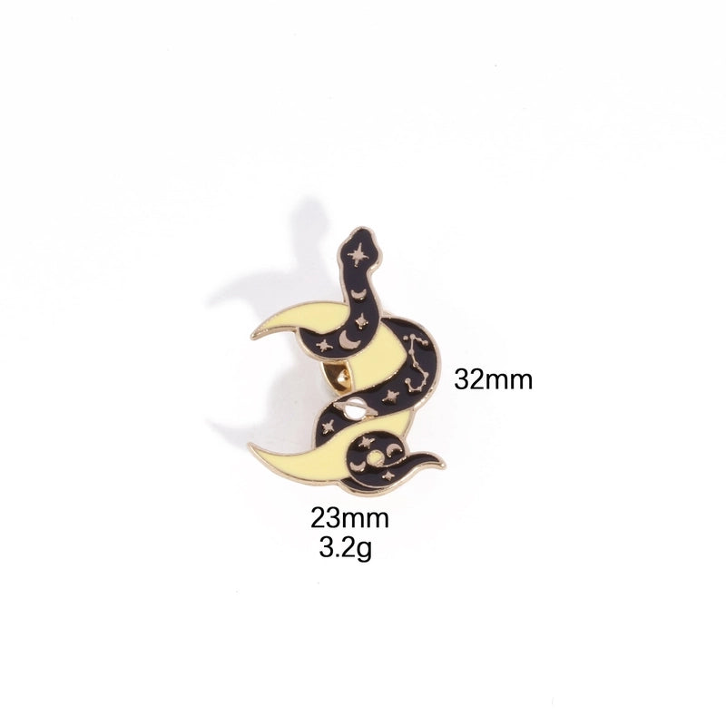 Retro IG Style Pin Sun Moon Snake Alloy Plating Unisex Brooches