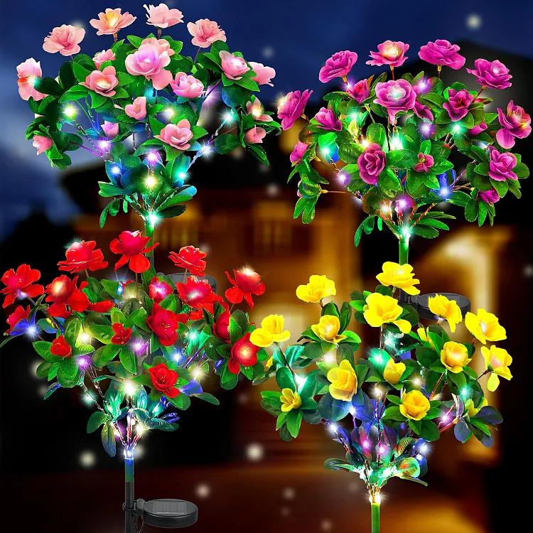 🌸✨ EverGlow Memorial Garden Bloom Lights &ndash; Featuring Ultra-Realistic Artificial Petals, Solar-Powered & Weatherproof🏡🌪️ 
