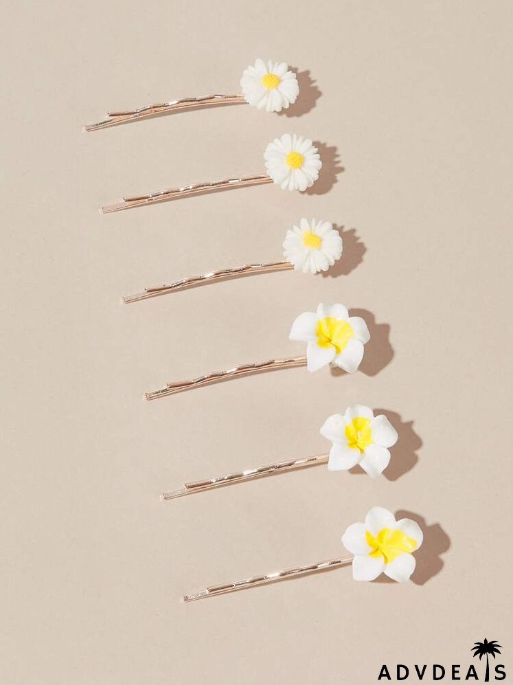 6pcs Daisy Decor Bobby Pin