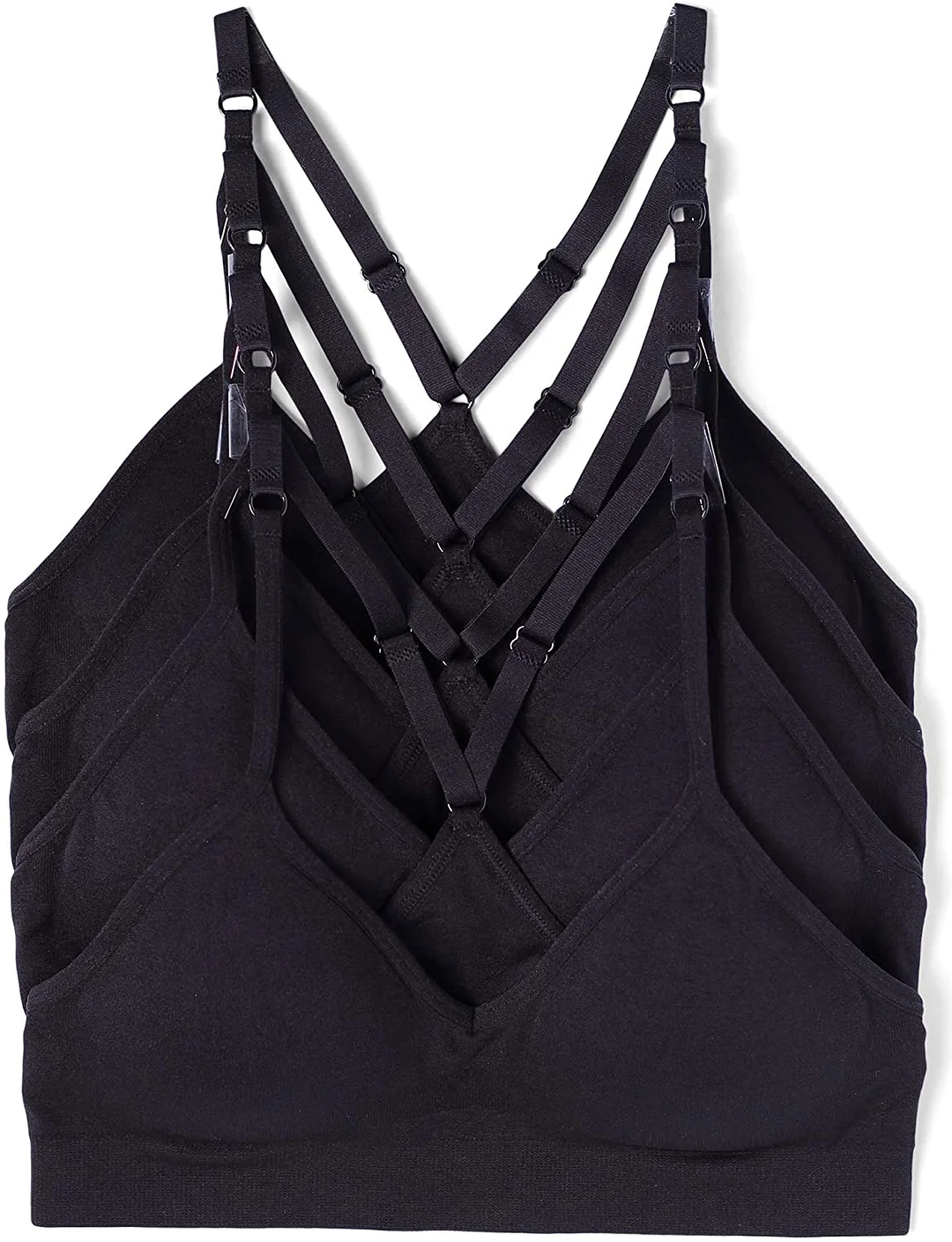 4 Pack Racerback Sports Bralette V Neck for Women