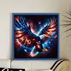 Independence Day USA Bald Eagle Full 11CT 3 Strands DIY Stamped Cross Stitch Kit for Beginners Adults Home Wall Decor Cross Stitch Art and Crafts Kits 40x40cm